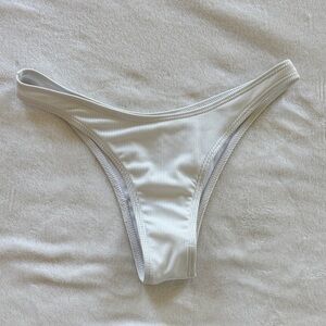 White Ribbed Bikini Bottom
